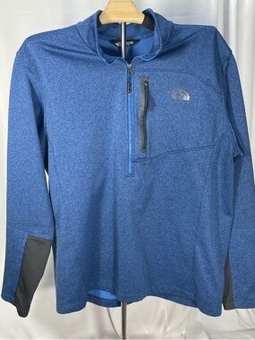 The North Face Men's Heathered Royal Blue Half-Zip Pullover w/Black Accents